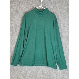LL Bean Traditional‎ Fit Carefree Unshrinkable Turtleneck Green Mens XL Reg Work